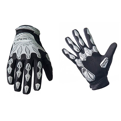 Reflective Winter Waterproof Cycling Gloves Fingers Touch Screen Bike Gloves Windproof Sport MTB Road Full Finger Bicycle Gloves: Full Grey / XL