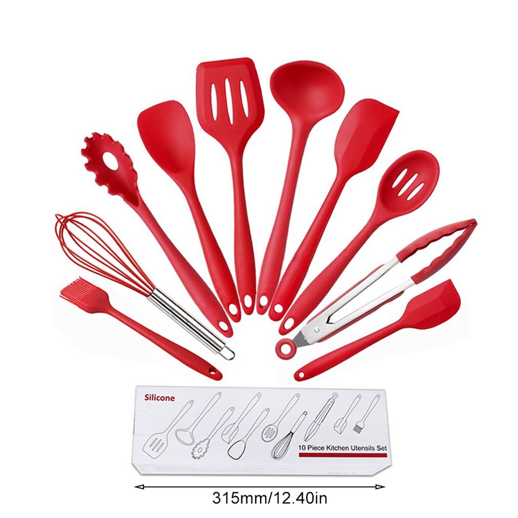 Non-Stick Cookware Set Silicone Kitchenware Set Of 10 Non-Stick Baking Cookware Set Silicone Cookware Shovel Kitchenware