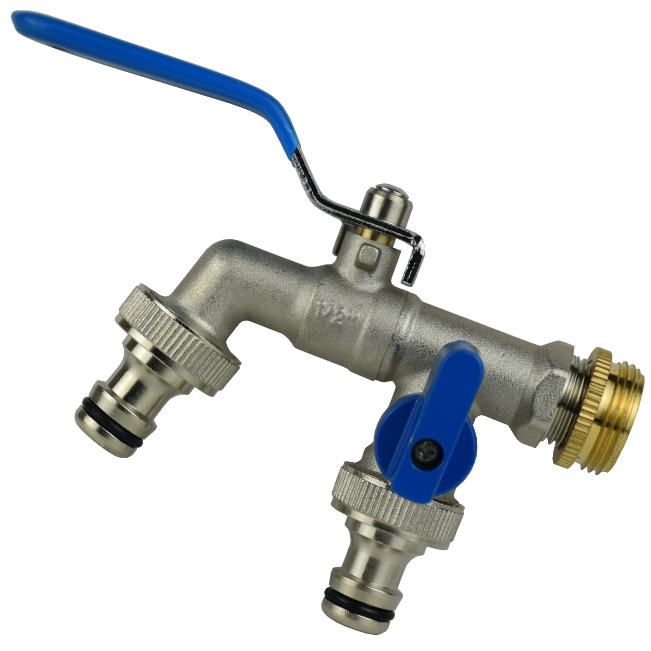 Garden Outdoor Brass Tap Faucet Connector 1/2'' IBC Water Tank Adapter Joint 2-Way 1-Way Irrigation Replacement Hose Ball Valve