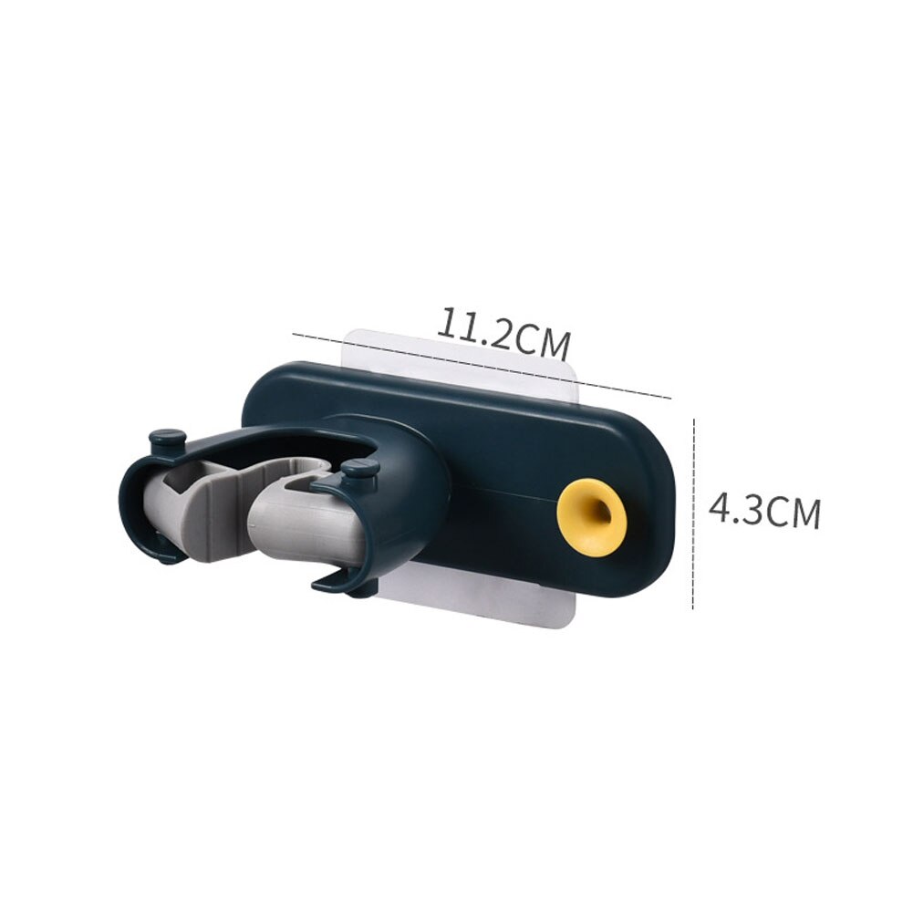 1pc Bathroom Mop Bracket Wall-Mount Sticker, Easy-Install Strong Burden Side Hook Duster Cloth Base Supporter