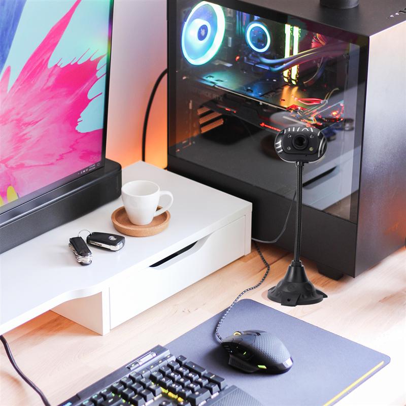 USB 2.0 Desktop HD Webcams Web Camera Built-in Night LED Lights For Computer PC Laptop without Microphone