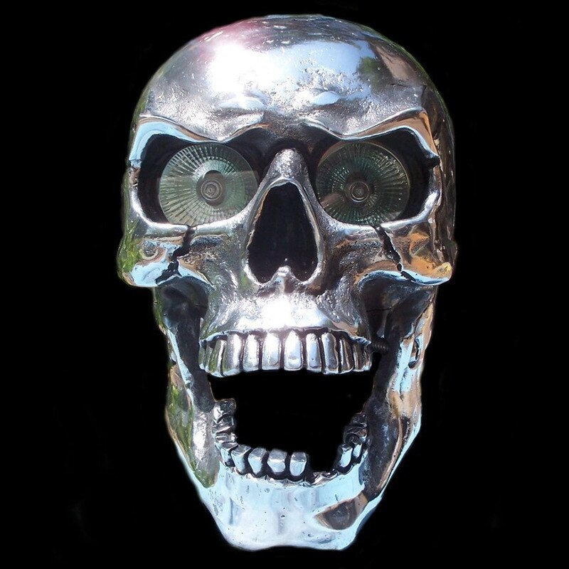 Motorcycle Skull Headlight Universal Custom LED Heada Light Resin Skull HeadlLamp Halloween Motorcycle Decorative Lights