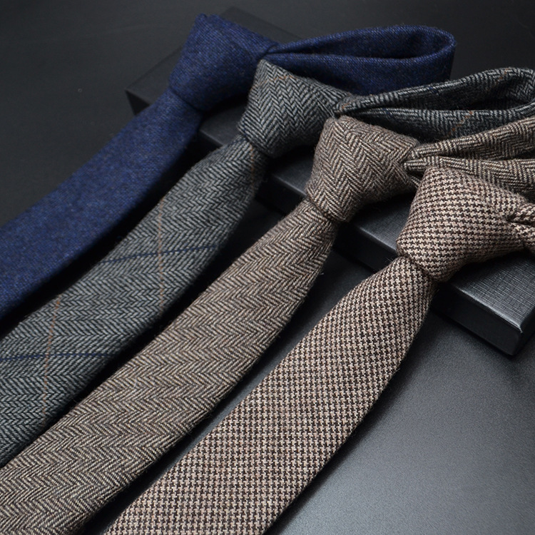 Wol Smalle Stropdas Voor Mannelijke Werk Casual Wedding Bruidegom 6 Cm Stropdassen Das Formele Neckcloth Bruidsjonkers Ties Mannen