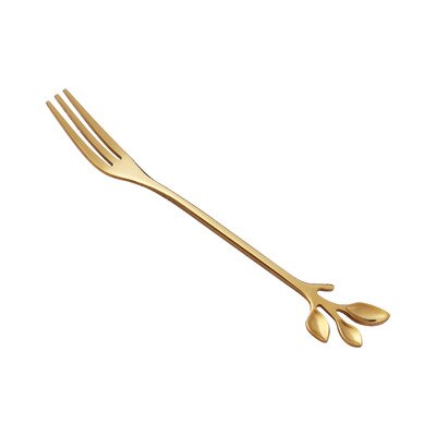 Küche Dessert Löffel Edelstahl Kaffee Milch Löffel mit Keramik Langen Griff Honig Löffel Gold-überzogene Dessert Mischen Löffel: Golden Fork