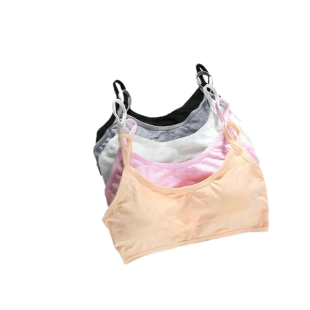 5 pçs/lote adolescente menina underwear puberdade estudantes treinamento sutiã de algodão esporte sem fio sutiãs adolescente crianças menina fina treinamento sutiãs: 12