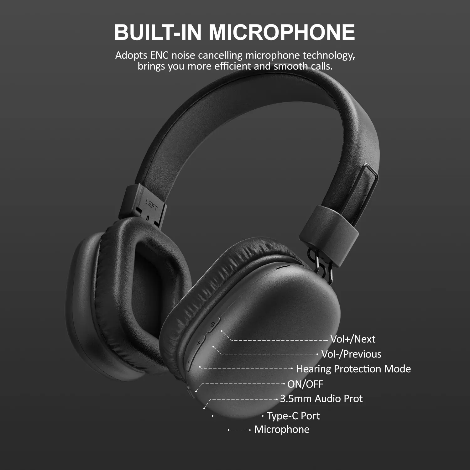 Børnehovedtelefoner med dobbelte trådløse hovedtelefoner og øretelefoner bluetooth 5.4 hi-- opløsningslyd ver-ear-headset med indbygget hd-mikrofon med lav latenstid