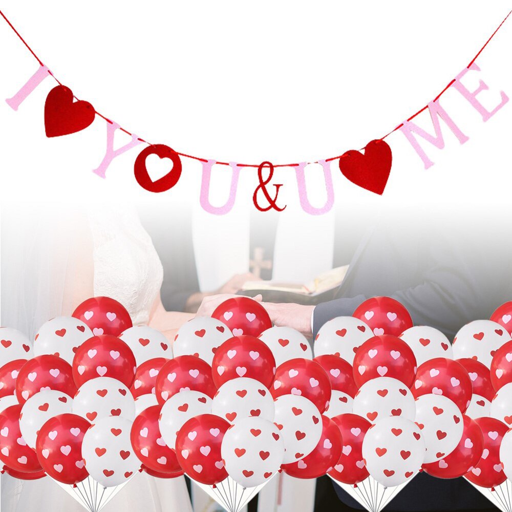 100 Stuks Gedrukt Ballonnen Unieke Romantische Creatieve Decoratieve Ballonnen Hart Ballonnen Voor Wedding Party Valentijnsdag