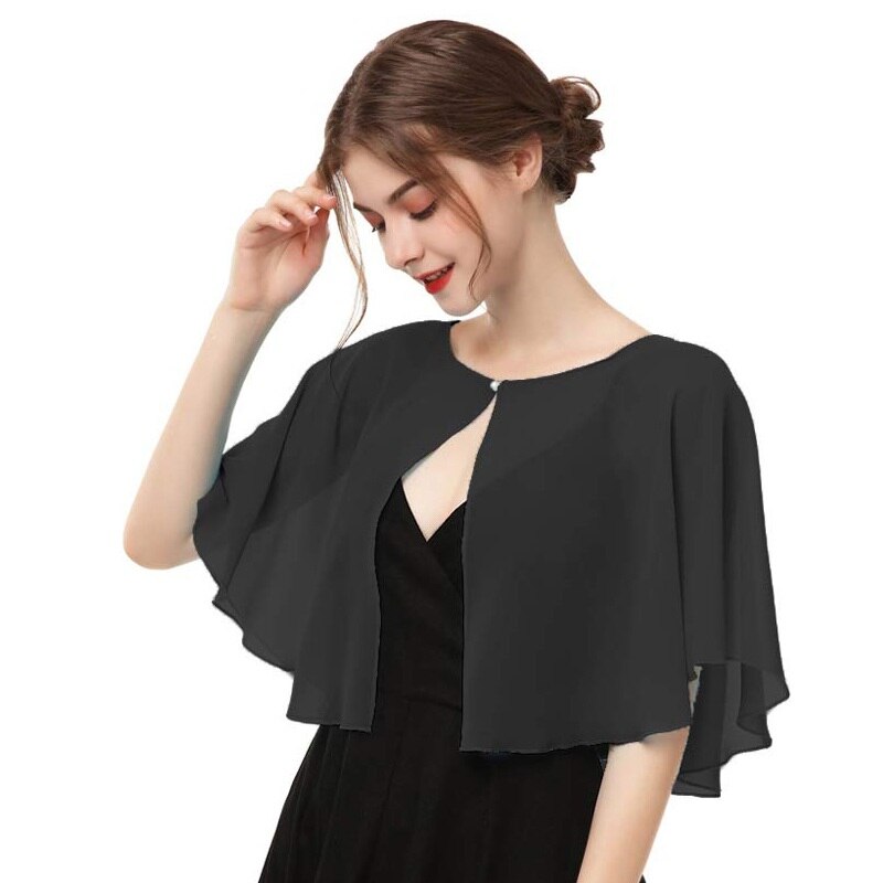 Chal de boda para mujer, chal y envolturas para vestido de noche, capa de gasa para encogimiento de hombros