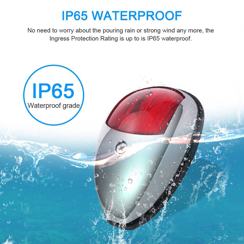 1 Pair 12V LED Navigation Lamp Marine Port Side & Starboard Light for Boat Chandlery / Boat / Yacht Stainless Steel Waterproof