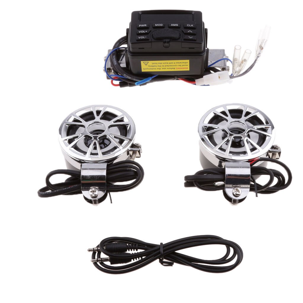 Bluetooth Motorcycle Handlebar Audio Amplifier Stereo Speaker System MP3