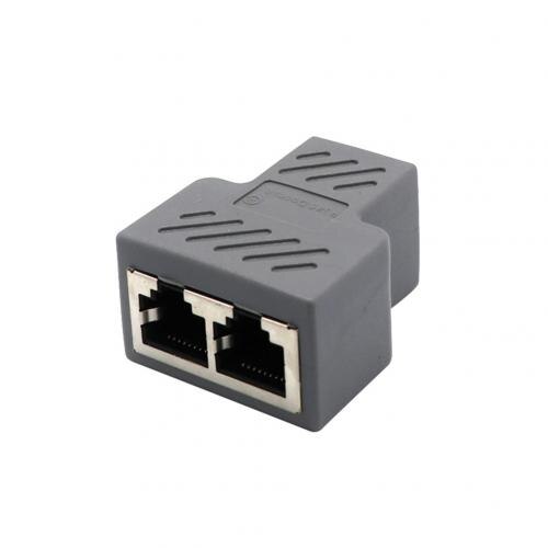 1 to 2 Dual Female Ports CAT5/6/7 RJ45 Splitter LAN Network Internet Adapter 1 to 2 RJ-45 Network Adapter Stable Signal Universa: Grey