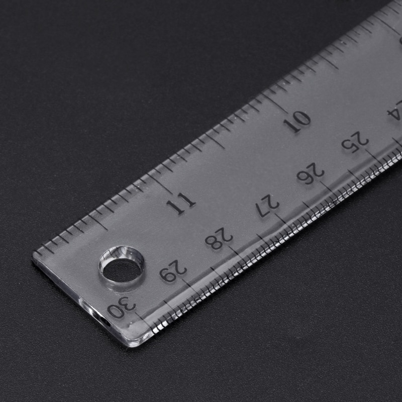 30cm/12" Plastic T-Square Metric Ruler cm/inch Double Side Scale Measuring Tool