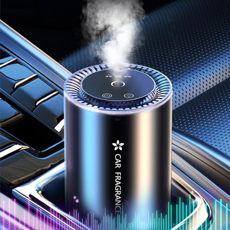 Auto Luchtverfrisser Etherische Olie Geur Diffuser Distributeur Usb Oplaadbare Aromatherapie Lucht Opfriscursus Led Light: Black
