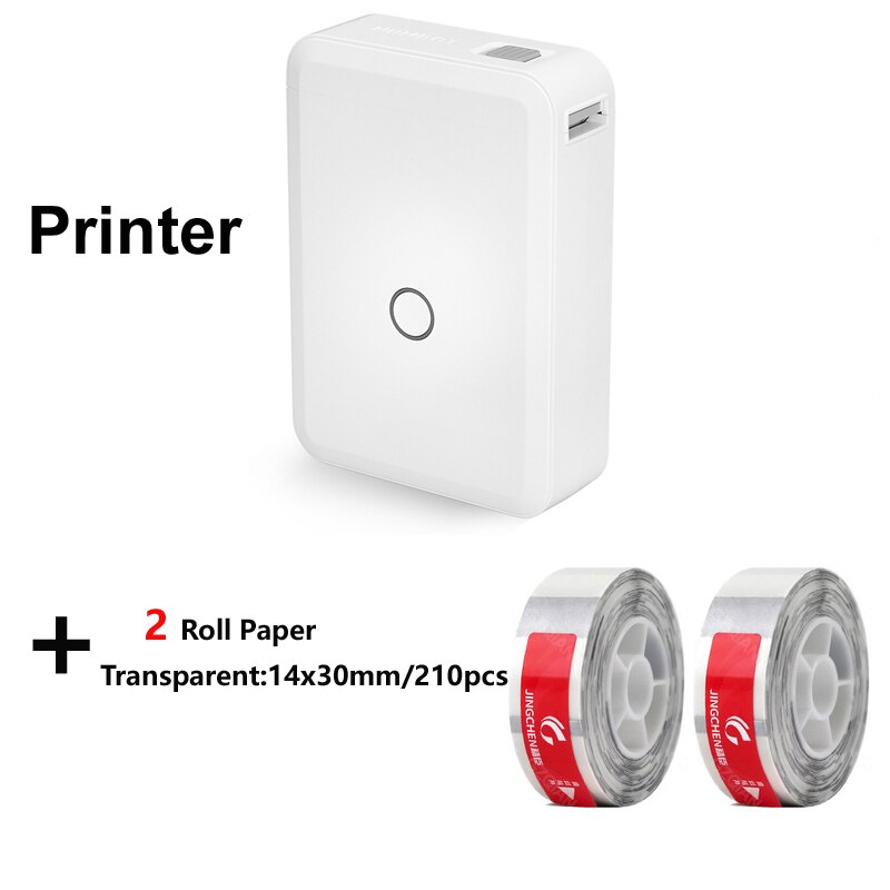 Niimbot D11 D110 Label Printer Mini Draagbare Pocket Geen Inkt Label Maker Voor Mobiele Telefoon Home Office Gebruik Print Met naam: add 2rolls clear
