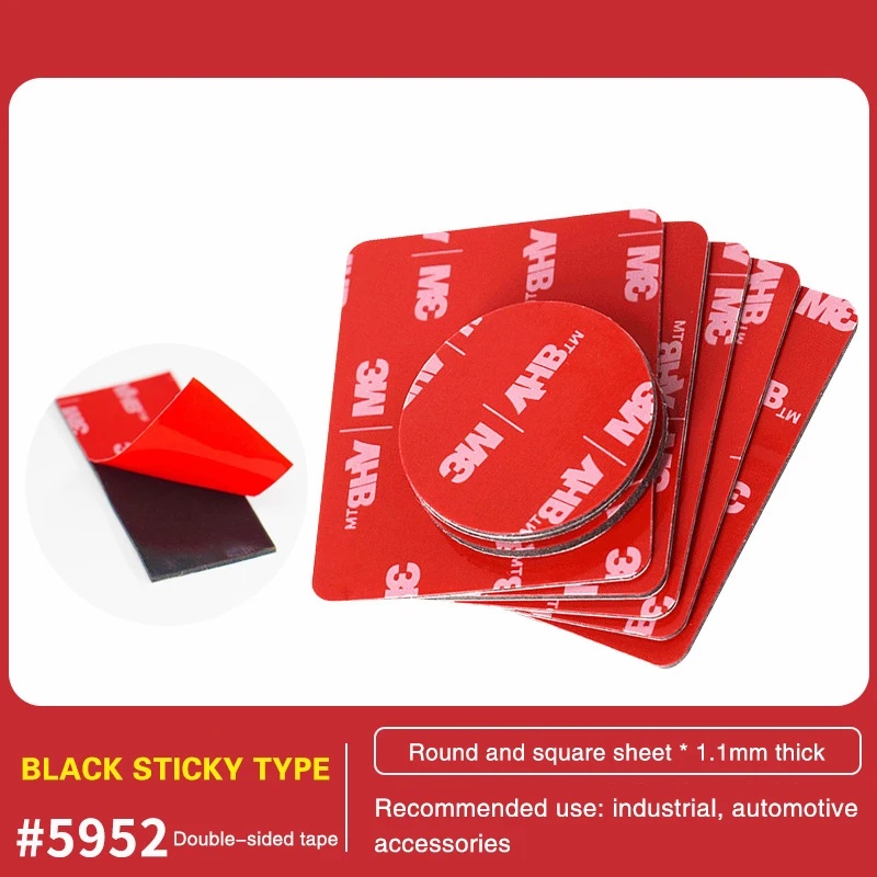 3M 5PCS Vierkant 50mm Dubbelzijdige Tape Vhb Gestanst Type Waterdicht Schuim Zwarte Tape Ronde Vierkante Auto Sterke 3M Dubbelzijdige Tape: Zilver / 1 meter