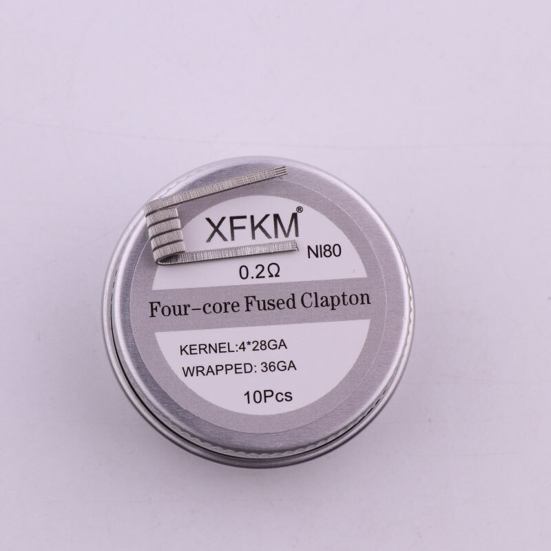 XFKM 10 pz/lotto Premade NI80 SS316L A1 Alien Fuso Clapton Prebuilt Bobina Nichelcromo Prebuilt Filo di Resistenza Al Calore Vape: 4-28-NI80-10