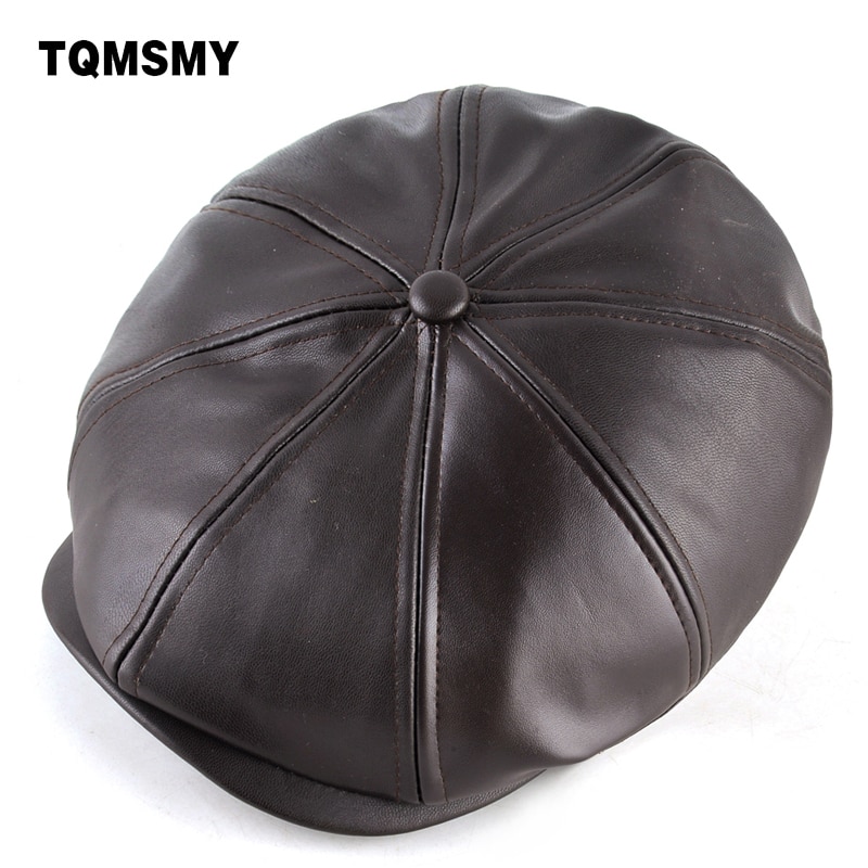 TQMSMY Retro Octagonal sombreros para hombres boinas imitación cuero sombrero casual gorra con visera planas gorras de invierno para hombres