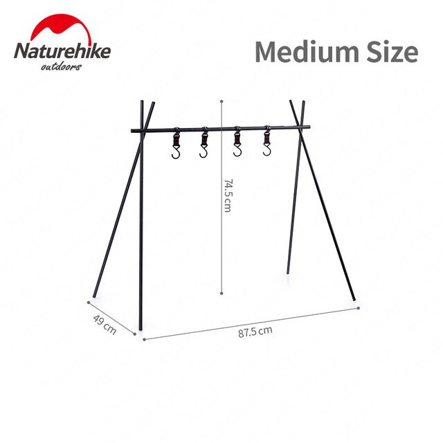 Naturehike Ultralight Indiano Gancio in Lega di Alluminio Appeso cremagliera di Campeggio Esterna Triangolare Cremagliera Campo Da Tavola Pentolame E Utensili per Cucinare Cremagliera: M