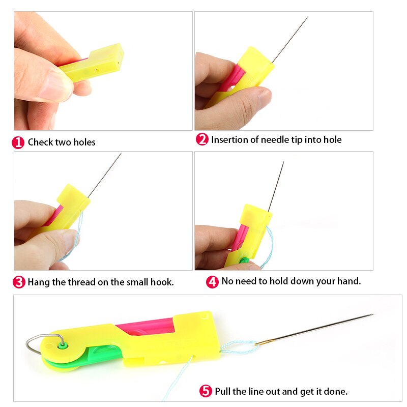 1/3/4/5/15Pcs Random Color Automatic Needle Threader Thread Helpful Elderly Guide Easy Use Sewing Tool For Elderly Women