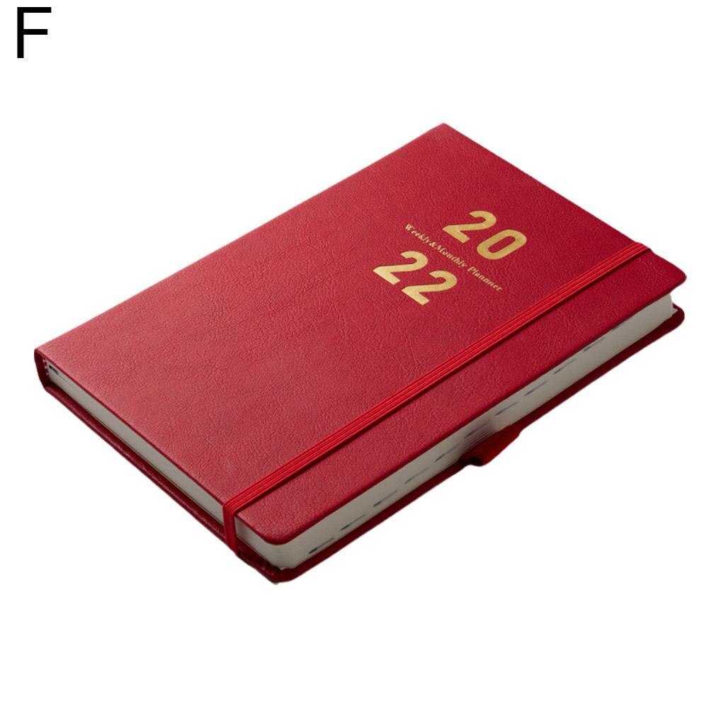 2022 A5 Agenda Planner Notebook Diary Notepad Daily Stationery Reminder Book Schedules Goals Weekly School Suppli Habit Not N0i4: red