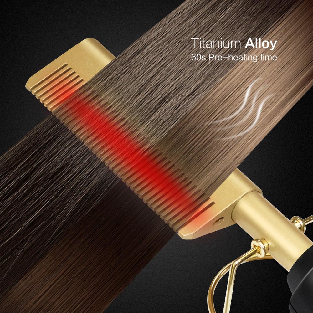 UKLISS Hair Straightener Brush Straightening Brush Heating Comb Curling Iron Hair Curler Comb Hair Straight Roll Styler