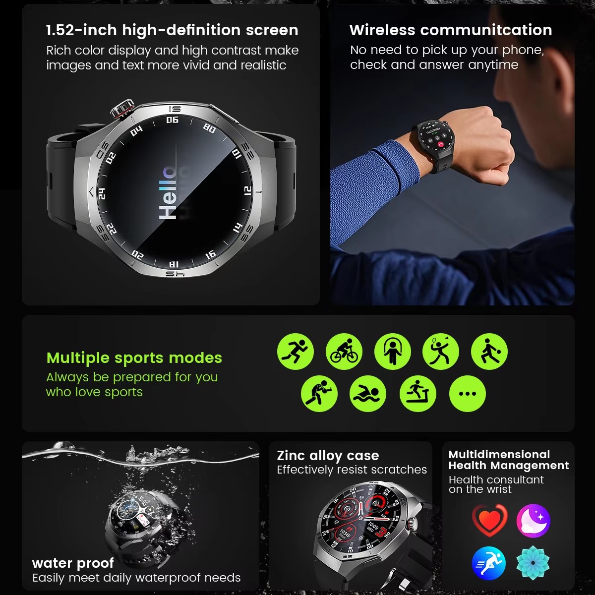 2025 relógio inteligente feminino masculino tela de toque completa bluetooth 5.2 chamada relógios à prova dwaterproof água esportes fitness rastreador fábrica ip67 novo presente