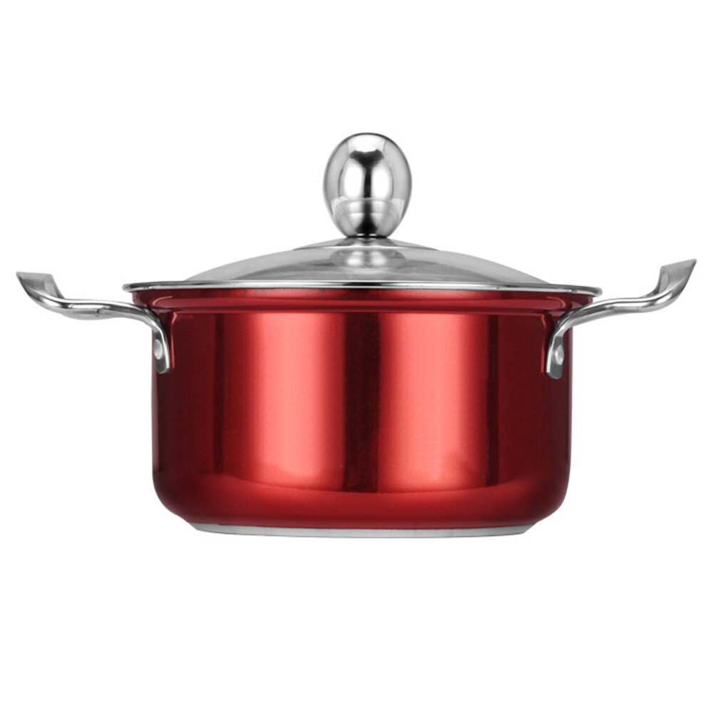 Marmite à soupe en acier inoxydable | Mini, 16CM, 1 personne, marmite avec lèvre Anti, ustensiles de cuisine: Rouge