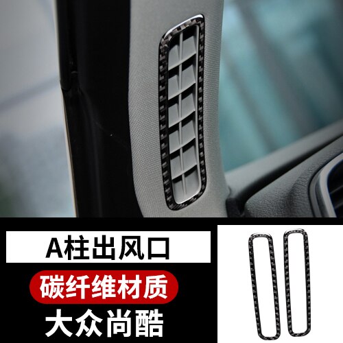Para Volkswagen Scirocco 11-14, accesorios interiores, control central, salida de aire acondicionado, panel de fibra de carbono, parche adhesivo: Gris