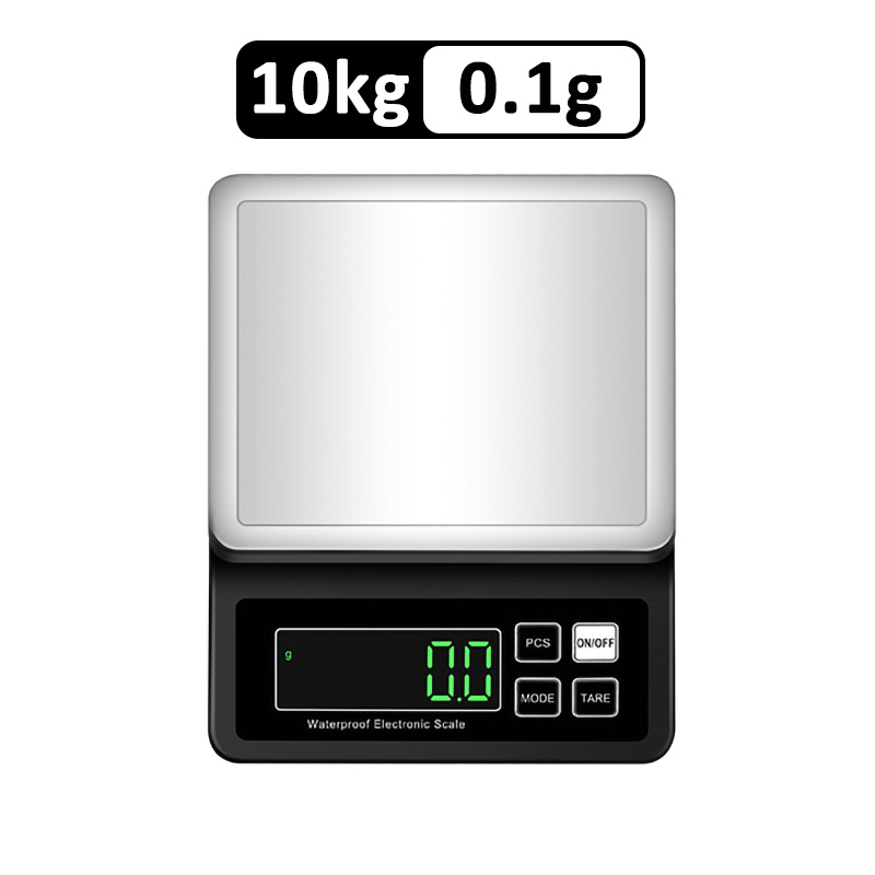 Wiederaufladbare Küchenwaage, IP67, vollständig wasserdicht, Heimküchenwaage, 0,1 g/1 g, hochpräzise elektronische Waage, 3 kg/5 kg/10 kg/15 kg: Licht Grün