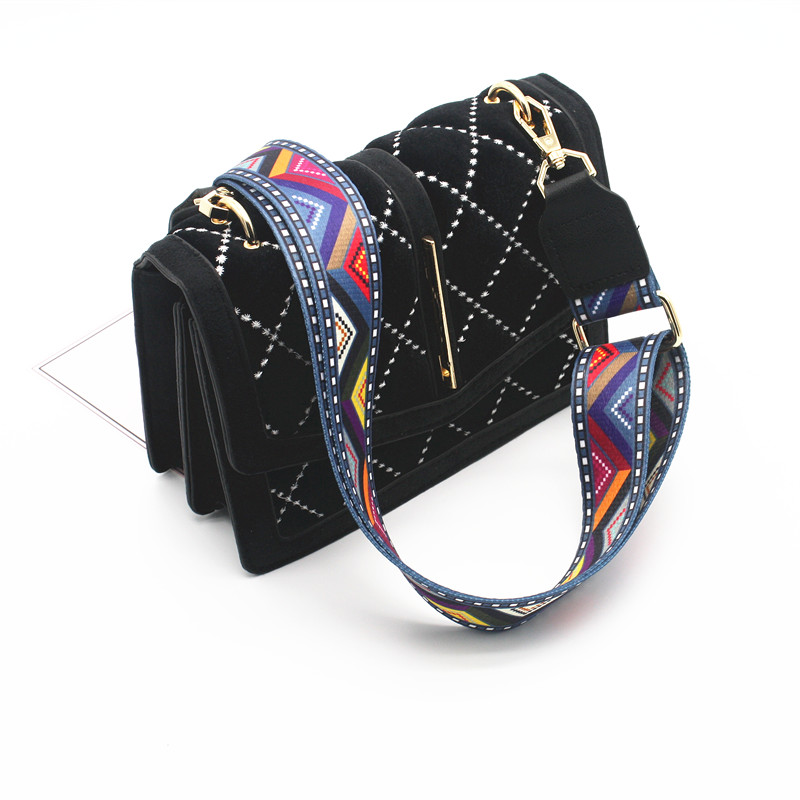 Colored Striped Bag Straps Diy Bag Accessories Parts Replacement Shoulder Belts Handbag Strap Long Bands Handle Gold Buckle