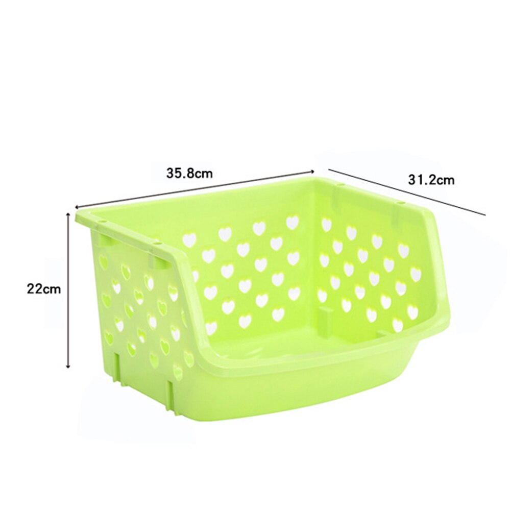 Durável empilhável único-deck oco frutas vegetais caixa de armazenamento colanders filtro cozinha organizador cesta prateleira cremalheiras