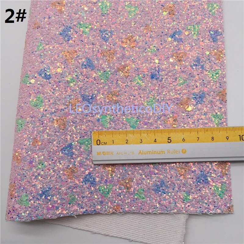 1pc 21 x 29cm roze glitterstof, hartjes bedrukt glitterleer, glitterleren vellen voor het maken van strikken leosyntheticodiy 6 s 64