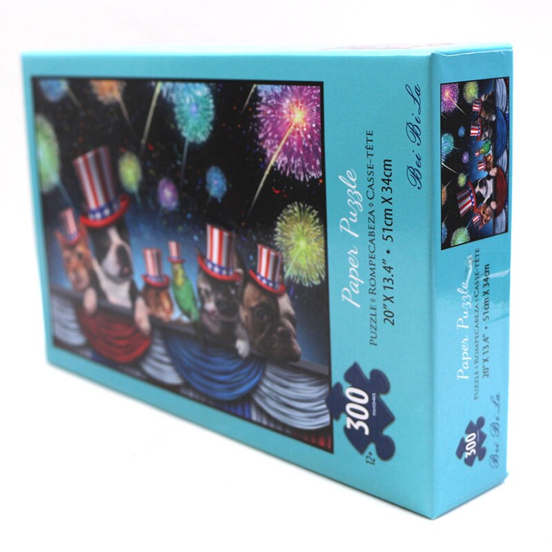 300 pieces of paper puzzle adult animal landscape puzzle, 51x34cm assembled animal picture puzzle educational toy for xmas