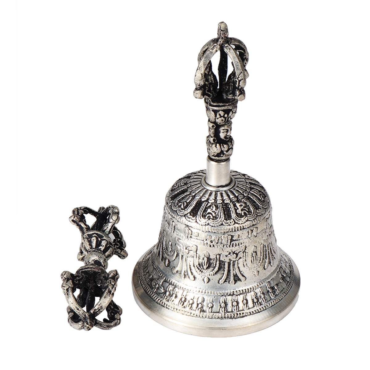 Retro metal cobre mão sino handheld sinos meditação espiritual cantando artesanato de bronze chamada artesanal sino instrumentos musicais