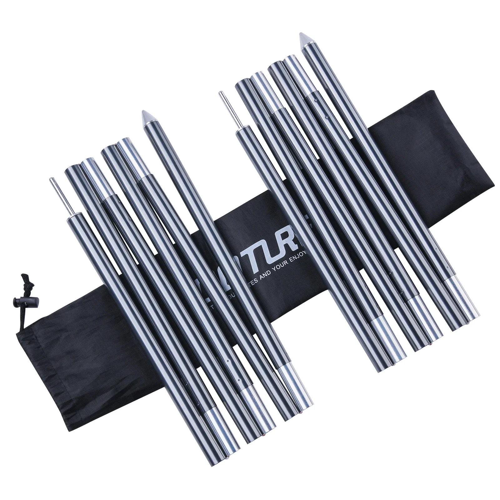 Goture 2 stuks 6 secties aluminium tentstokken 1,8 m vervanging lichtgewicht tentstok reparatieset 7075 aluminiumlegering voor kamperen: YELLOW