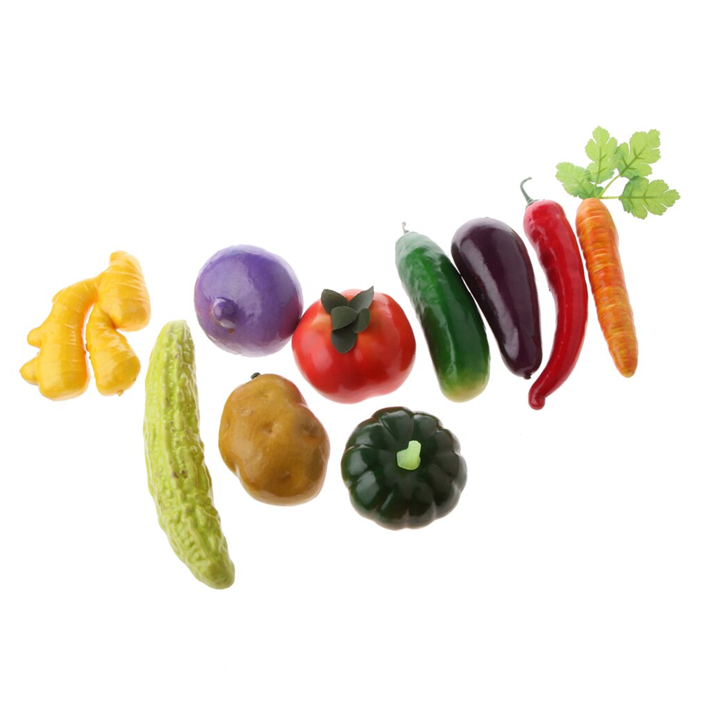 Lot de 4 légumes artificiels/fruits artificiels, modèle de jouet, décoration de jardin et de cuisine