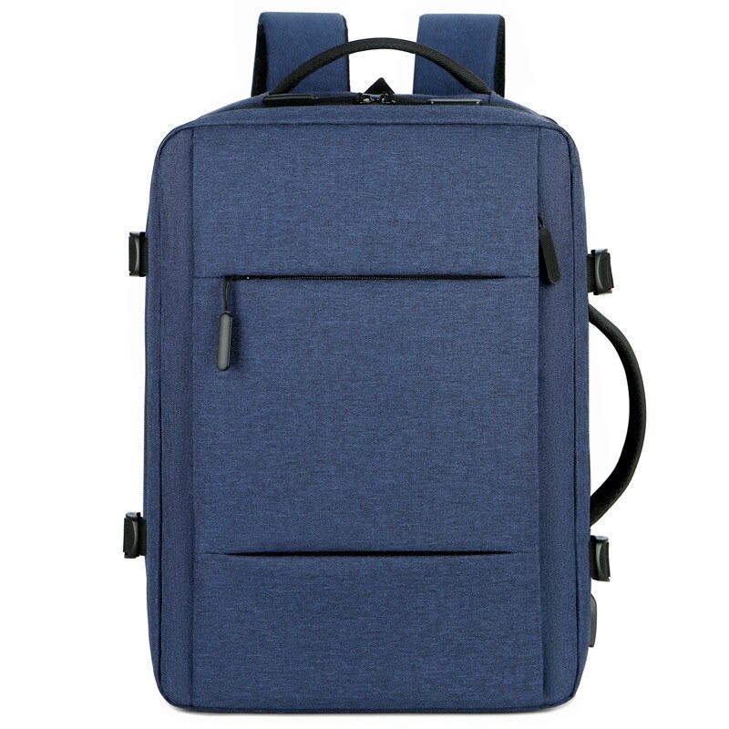 Große Kapazität Erweiterbar Männer Rucksack USB Ladung Männlichen Laptop Bagpack Wasserdichte Geschäft Reise Zurück Pack Gepäck Taschen: Blau