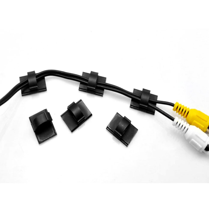 50PCS Cable Wall Clips Self Adhesive Backed Wire Management Cord Holder for Car, Office, Desk Accessories, Home, Nightstand