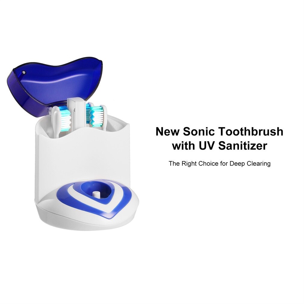 Sonische elektrische tandenborstel met uv-reiniger, draadloos, oplaadbaar, diepe reiniging, 3 borstelkoppen, 5 poetsstanden, waterdicht