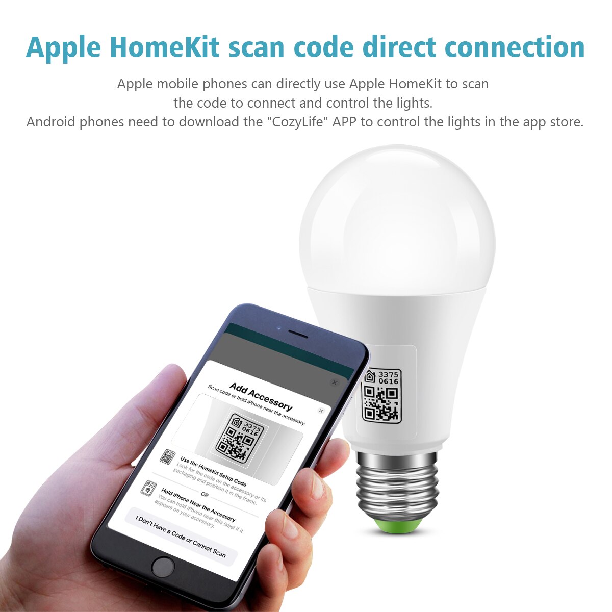 Homekit-bombilla inteligente con Control remoto por voz Siri, lámpara con WIFI, CA 110V 220V, funciona con asistente de casa