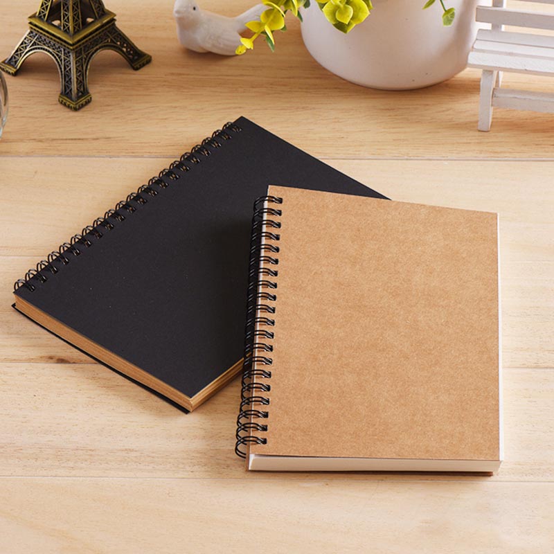 Sketchbook Diary for Drawing Painting Graffiti Soft Cover Black Paper Sketch Book Memo Pad Notebook Office School Supplie