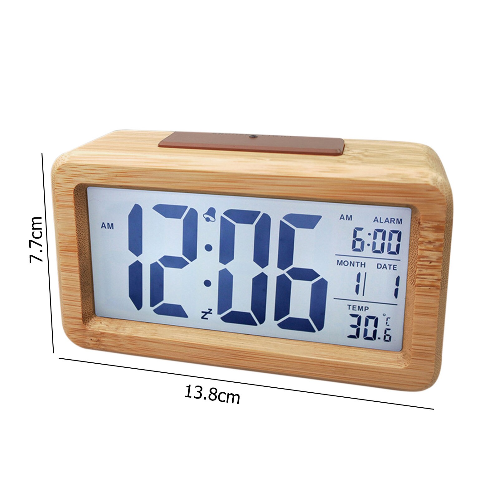 Wood Block LED Digital Clock Night Lights Smart Adjustable Multifunction Electronic Alarm Clocks Desktop Clocks: 12