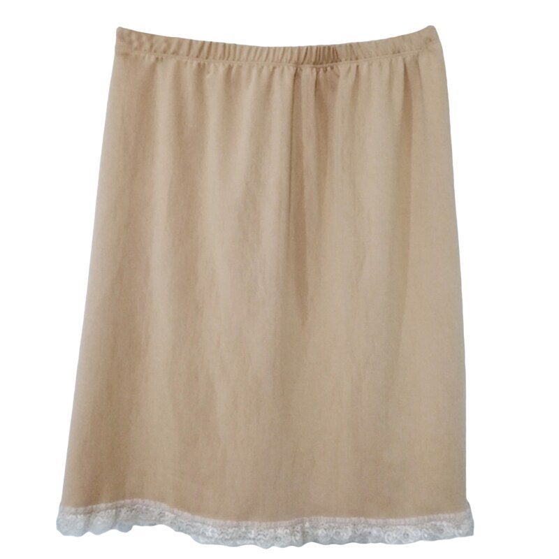 Sommer underkjoler dame casual mini nederdele dame basic nederdel underkjole vestidos løs halv slips underkjole underskørt: Blonder hud
