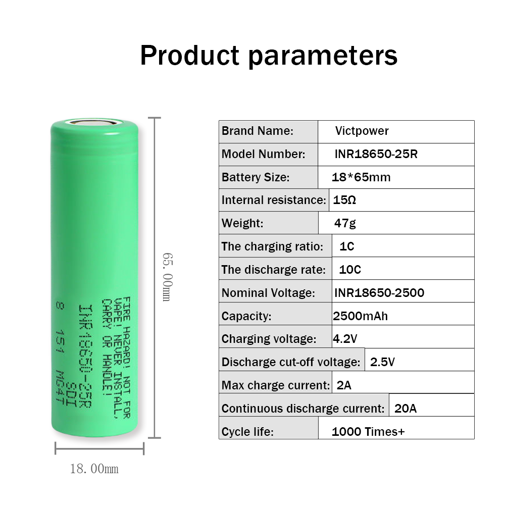 Batteria ricaricabile DMEGC 26E NCM di grado A + migliore qualità INR18650 3.7V 2600mAh batterie agli ioni di litio cilindriche agli ioni di litio per: esercito verde