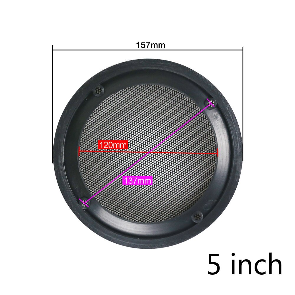 GHXAMP Zwarte Auto Plafond Luidspreker Grill Mesh Behuizing Netto 4 inch 5 inch 6.5 inch Beschermhoes Subwoofer DIY speaker ABS