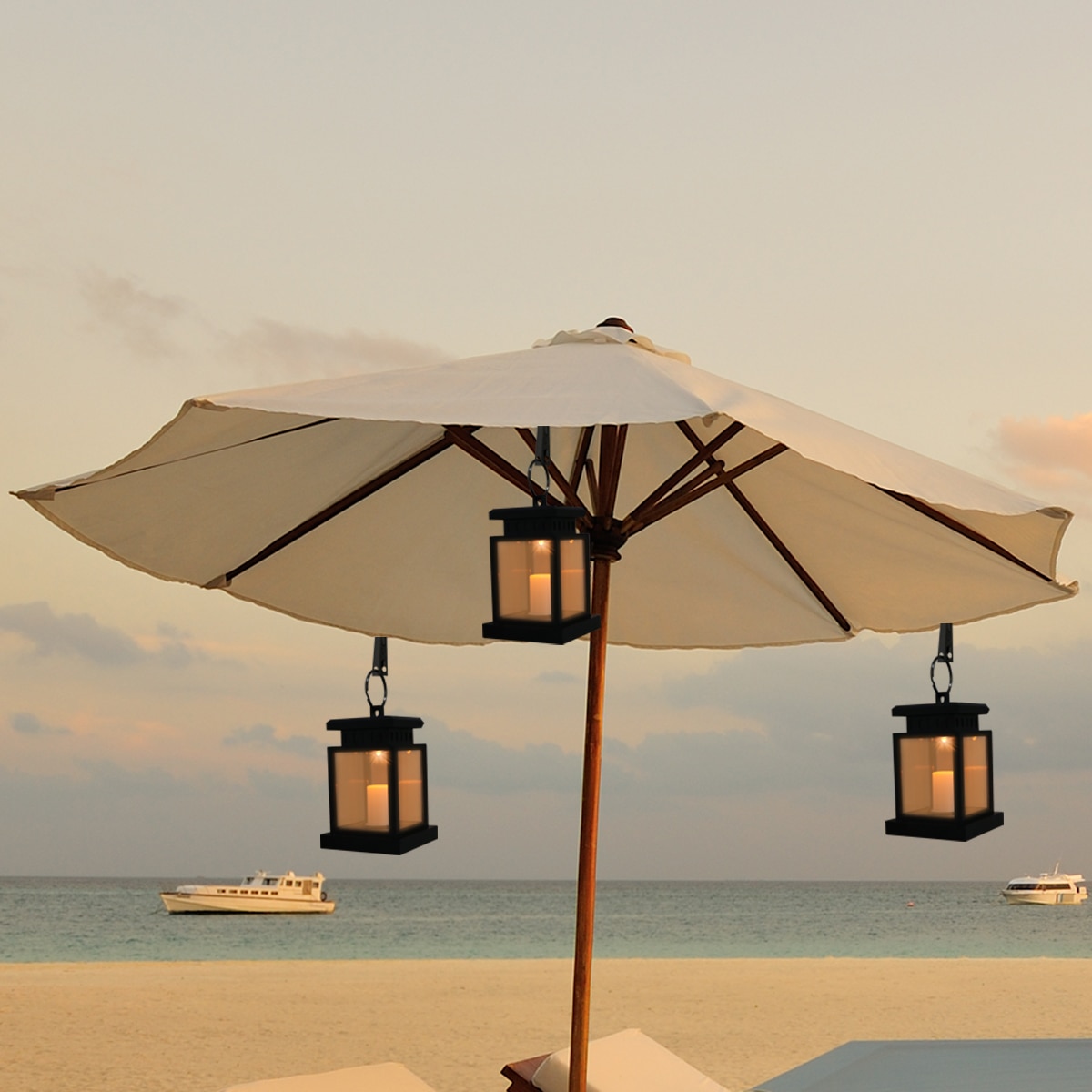 4PCS/2pcs Led Solar Light Outdoor Waterproof Solar Panel Portable Solar Led Hanging LED Umbrella Lantern Garden Light Warm White