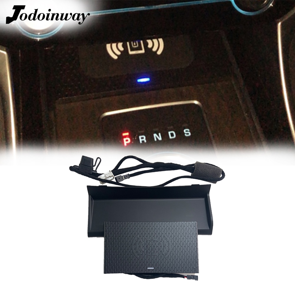 Bilholder med trådløs oplader til jaguar f-tempo xf xe xfl mobiltelefonstativ til iphone se opladningsbeslag