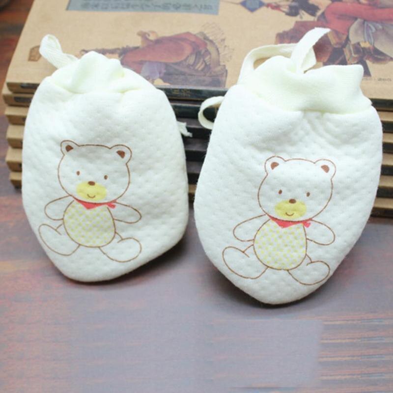 Baby Drawstring Cotton Gloves Winter 12 Months Newborn Anti-scratch Soft Face Warm Rope Thicken Gloves Adjustable Infant G7W8