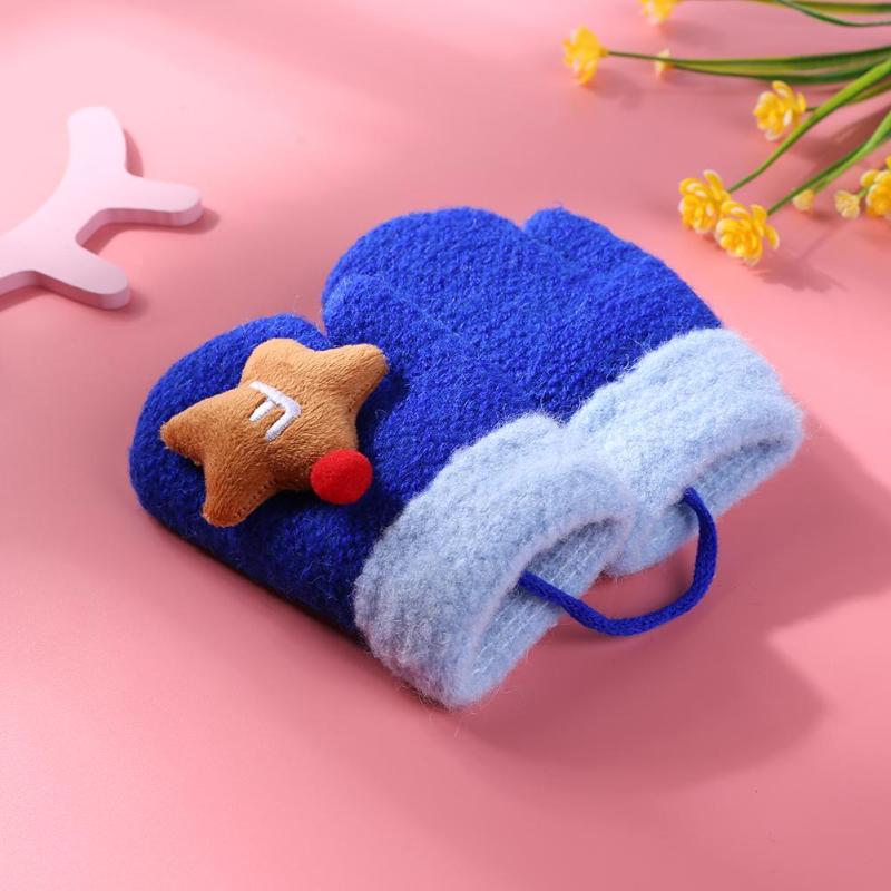 Jongens Meisjes 1 Paar Thicken Handschoenen Comfort Zachte Dagelijkse Leisure Persoonlijkheid Afdrukken Cartoon Vinger Handschoenen Kinderen Dagelijks Handschoenen