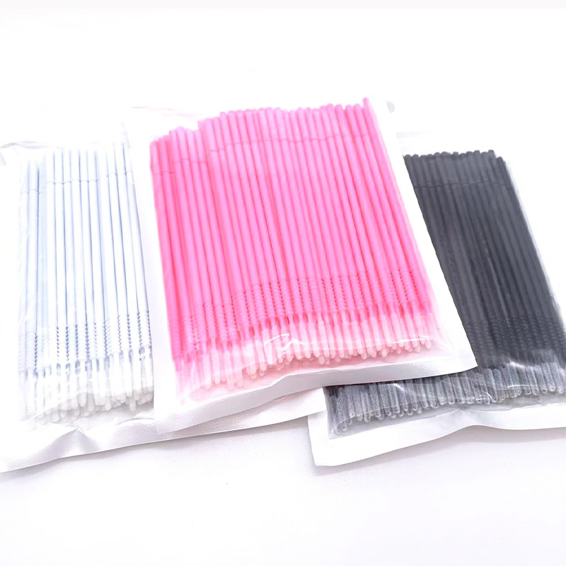 100 Uds microcepillos flexibles aplicadores de microcepillos desechables extensiones de pestañas cepillo de limpieza de pegamento para extensión de pestañas